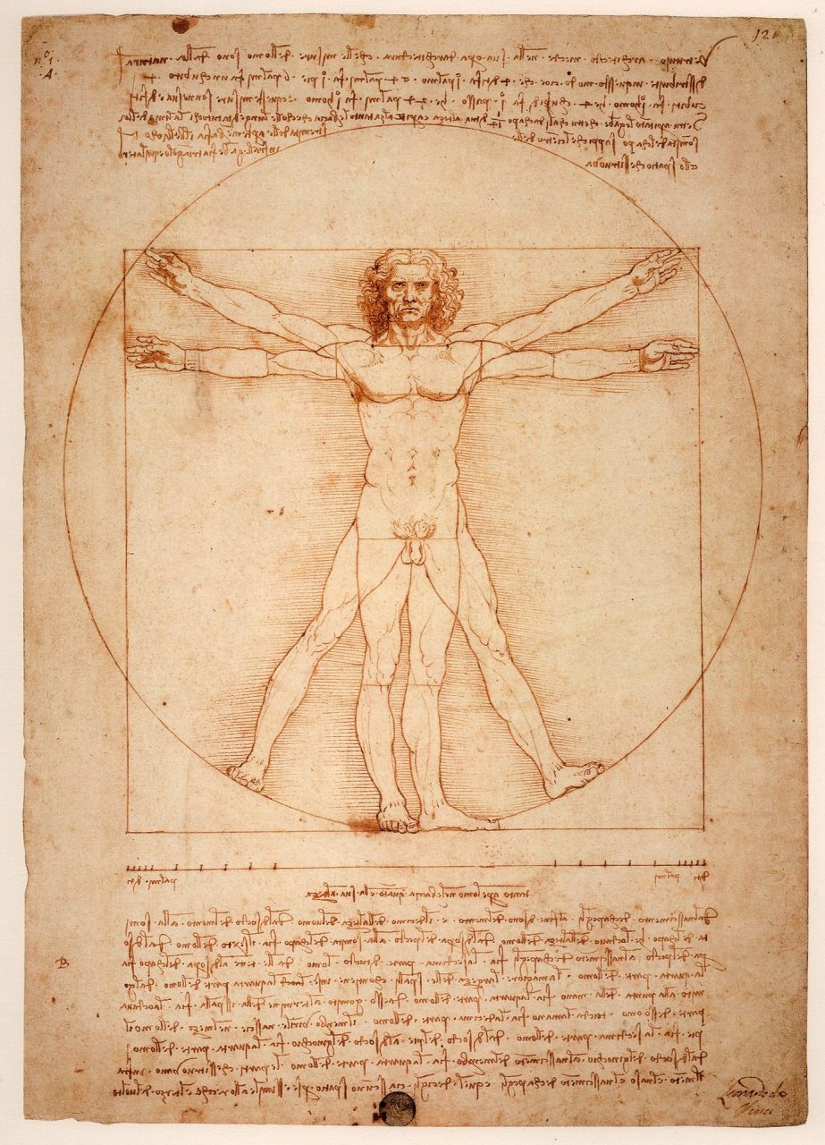 Hombre de Vitruvio, de Leonardo da Vinci. 