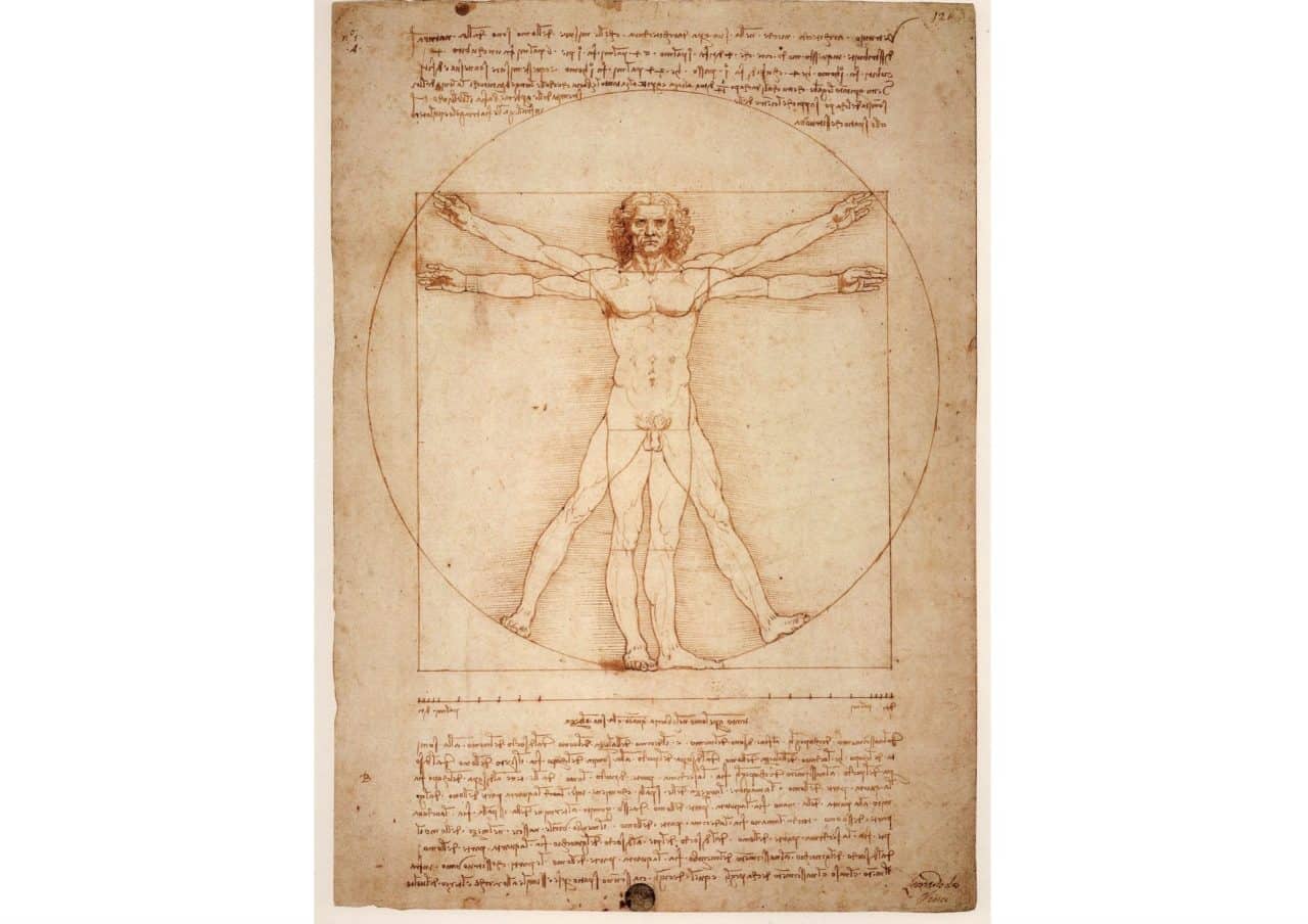 Hombre de Vitruvio, de Leonardo Da Vinci. 