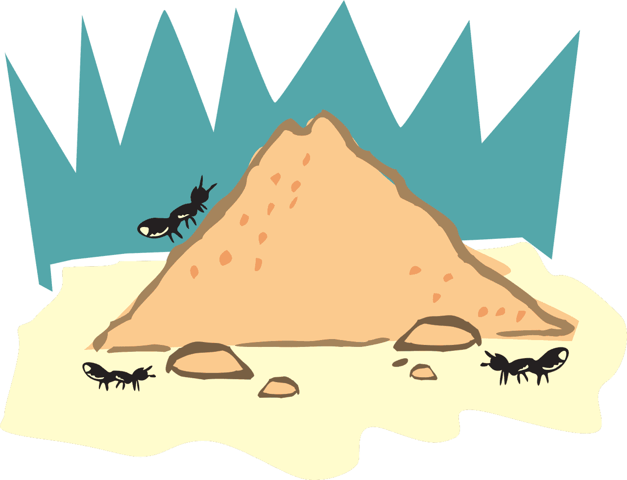 Colonia de hormigas insectos hormiguero
