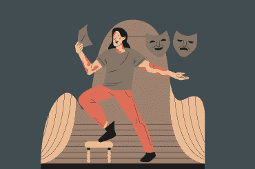 Ironía teatro hombre máscaras