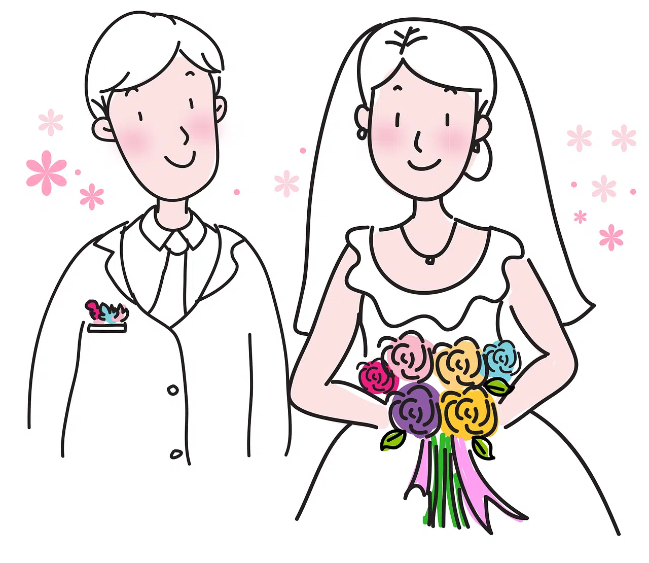 Sempiterno matrimonio marido y mujer ramo de flores