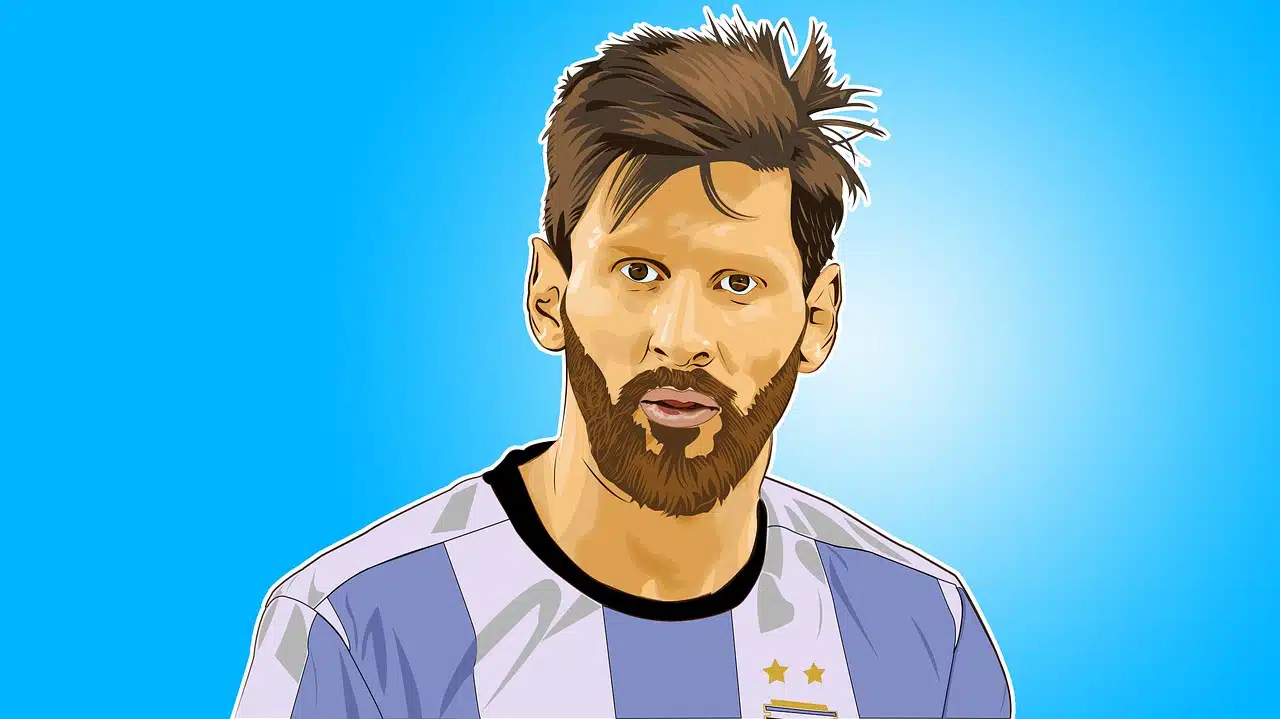 Jugador de fútbol, equipo, Messi. 