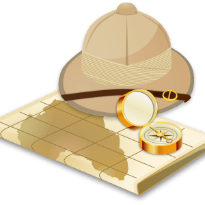 Expedición, mapa, viaje.