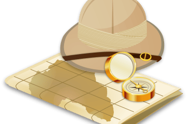 Expedición, mapa, viaje.